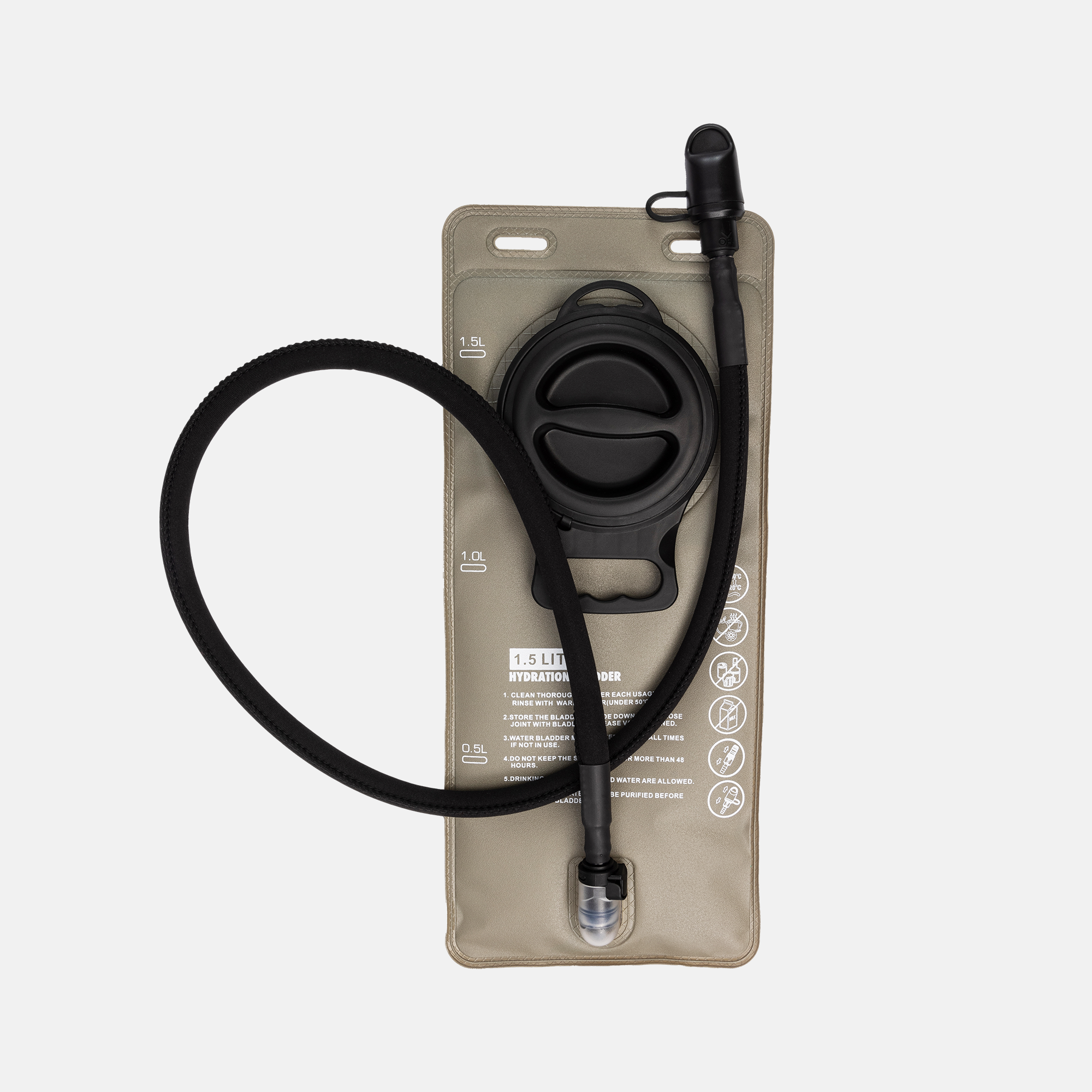 HydratePro Grey 1.5L – Leakproof Hydration Bladder