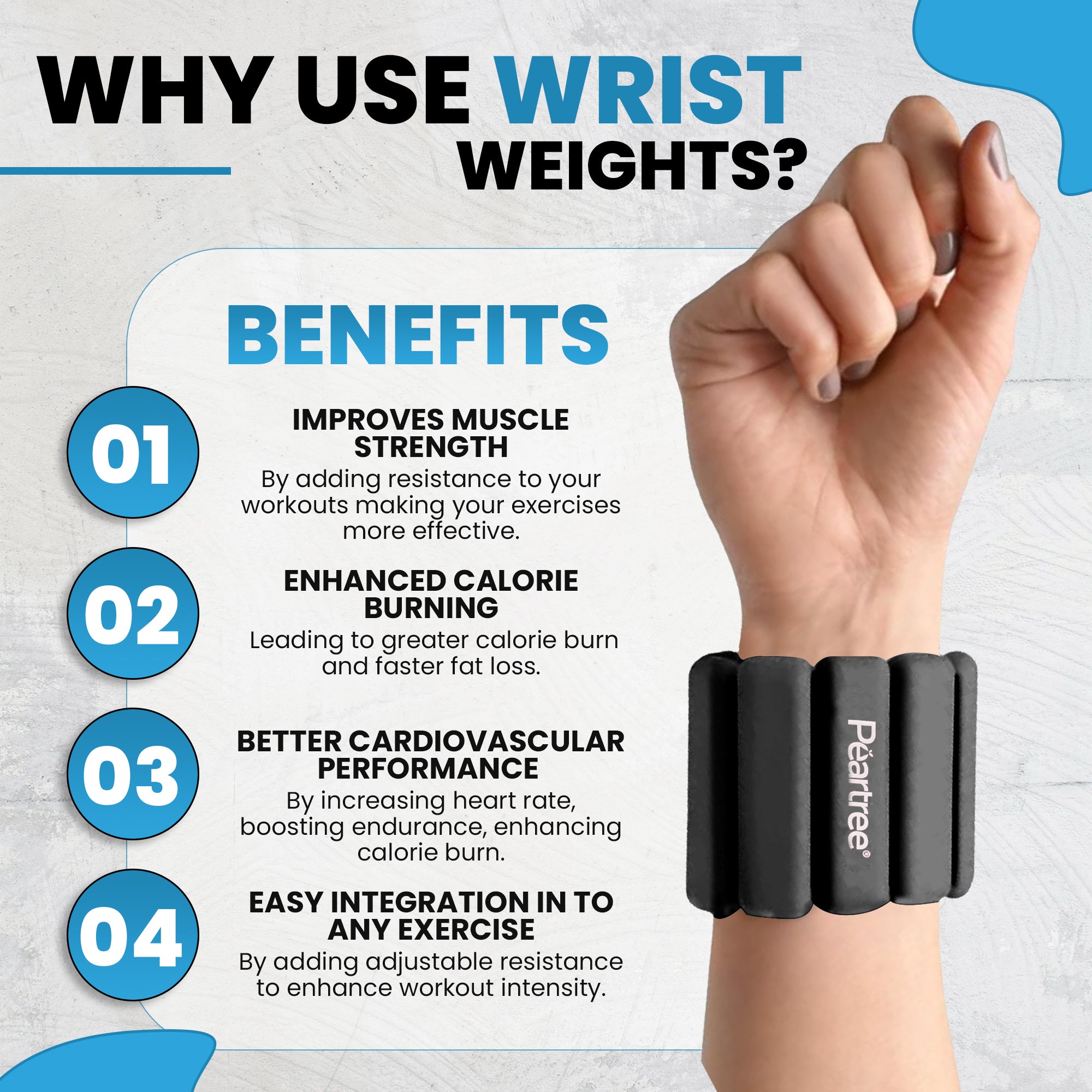 EASY-W8 Black 1KG – Wearable Weighted Bracelet & Weights