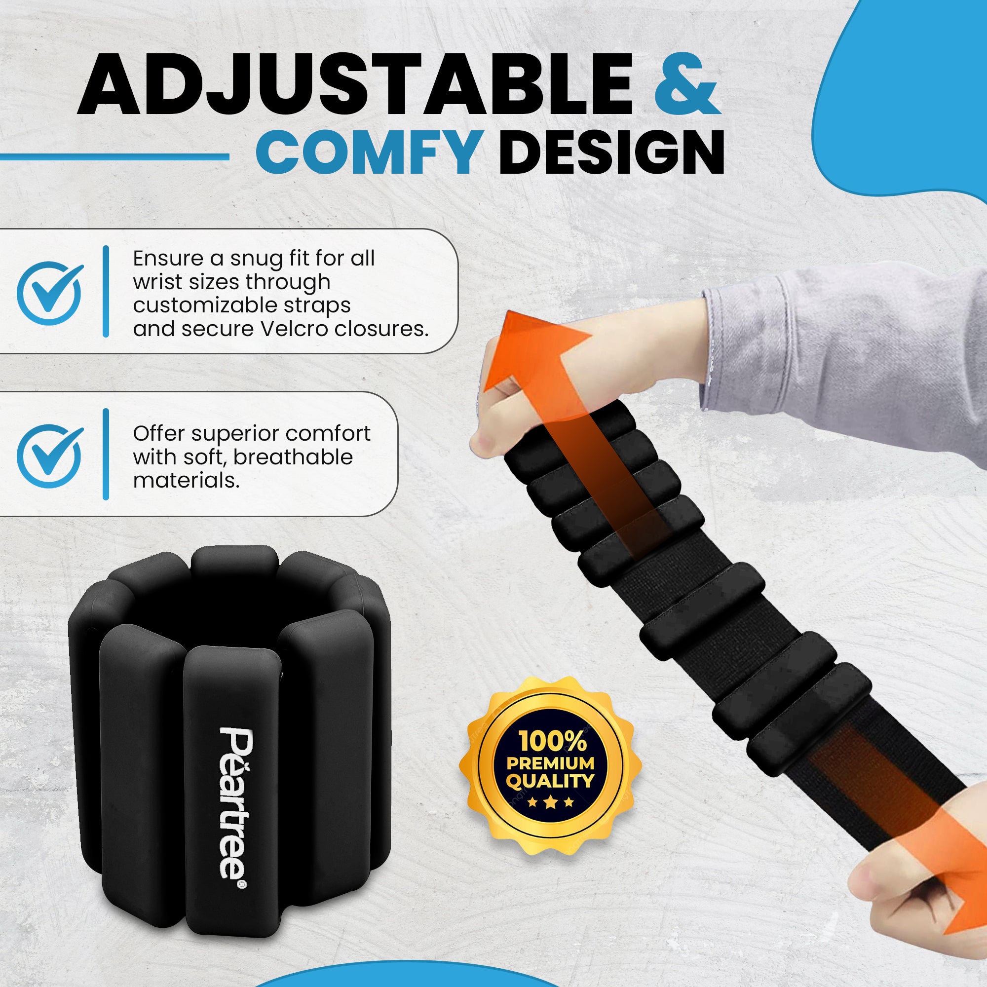 EASY-W8 Black 1KG – Wearable Weighted Bracelet & Weights