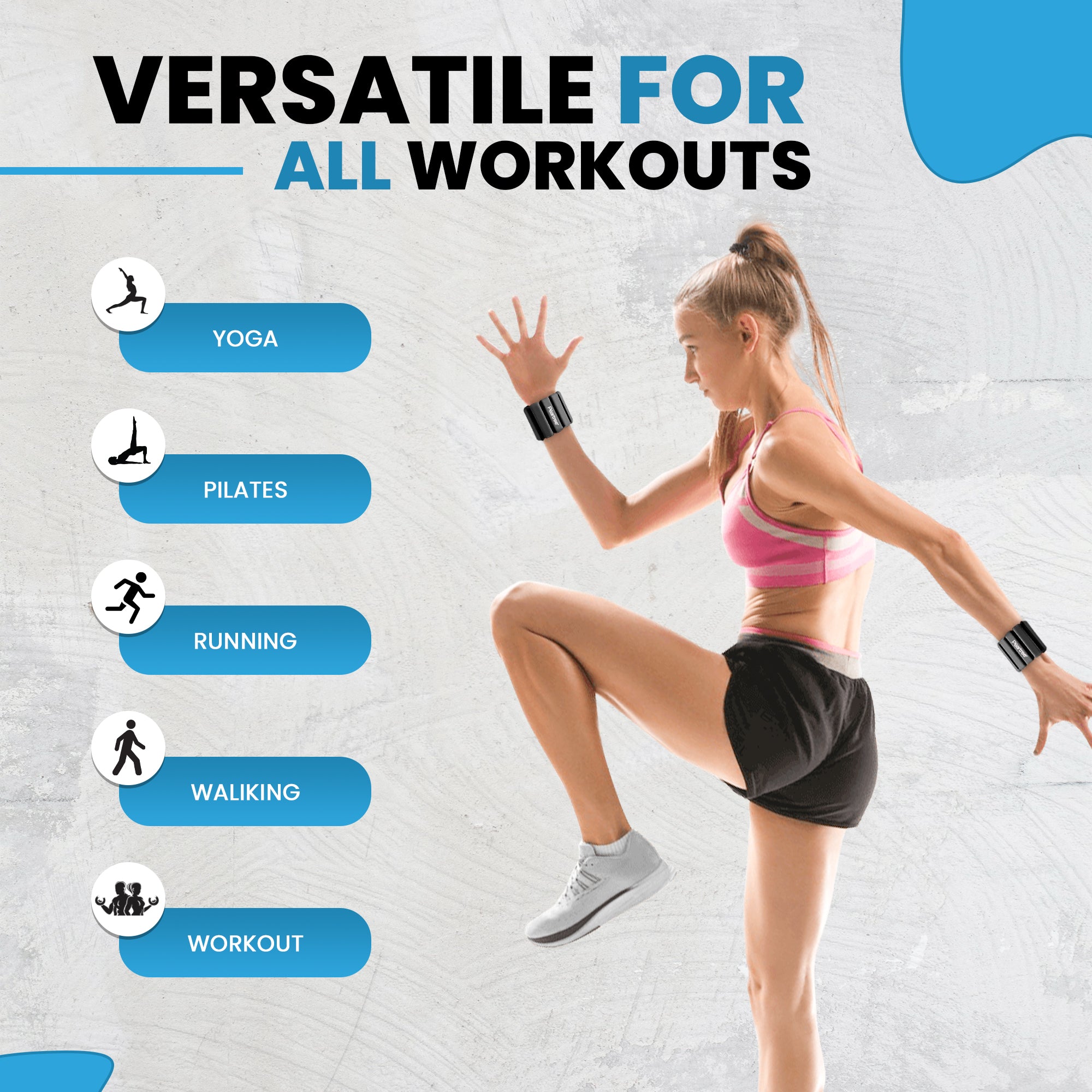 EASY-W8 Black 1KG – Wearable Weighted Bracelet & Weights